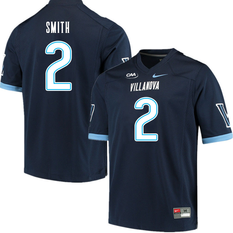 Men #2 Eli Smith Villanova Wildcats College Football Jerseys Stitched Sale-Navy